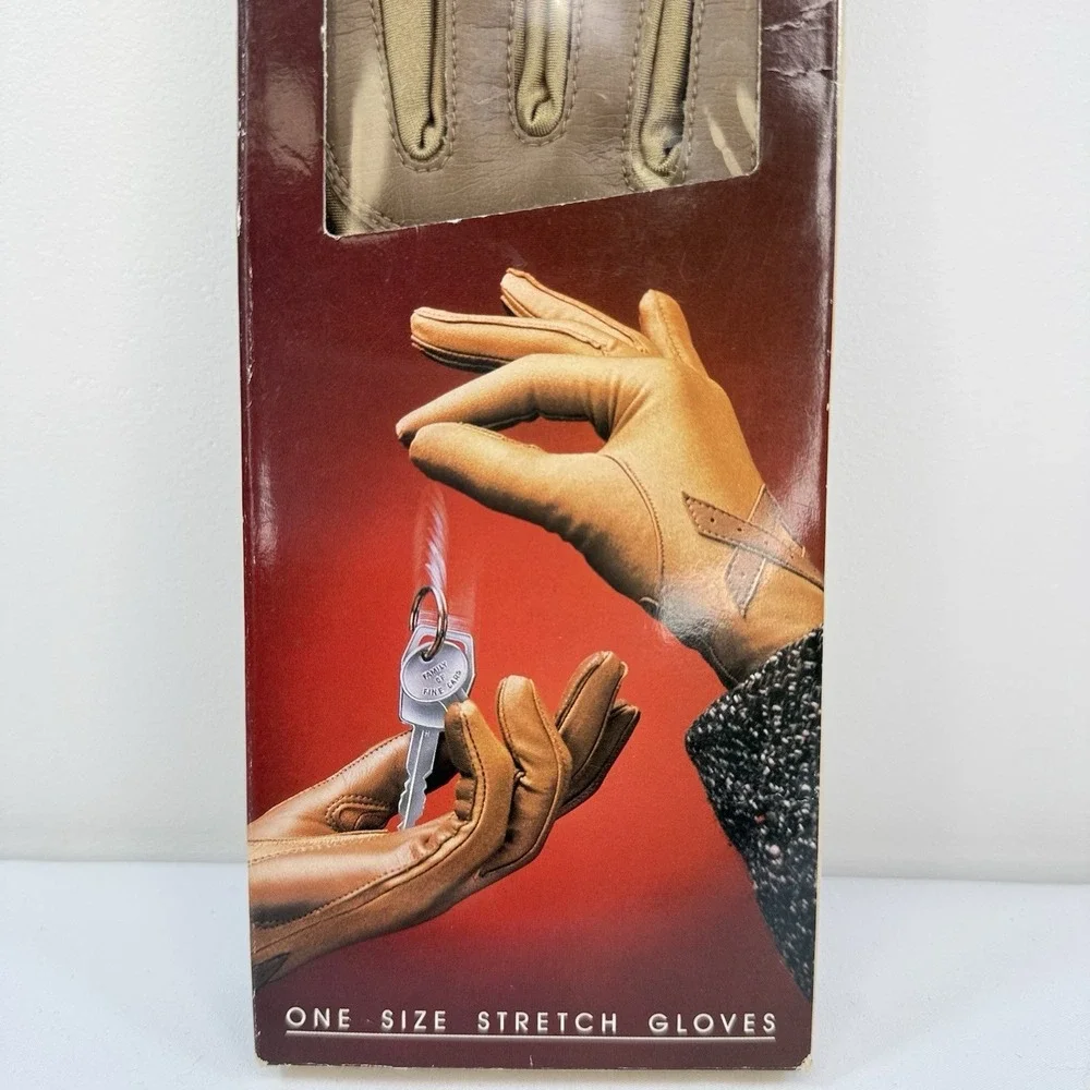 VTG Berkshire Energizer Ladies Driving Gloves One Size Stretch Lined Tan NOS Box